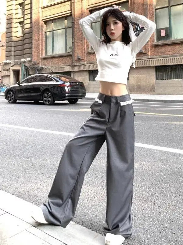 Elegant Retro High-End Casual Suit Pants