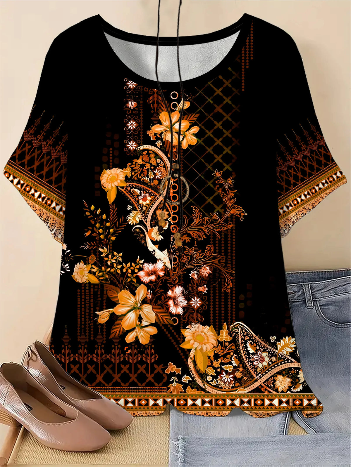 Women's Bohemian Floral T-Shirt