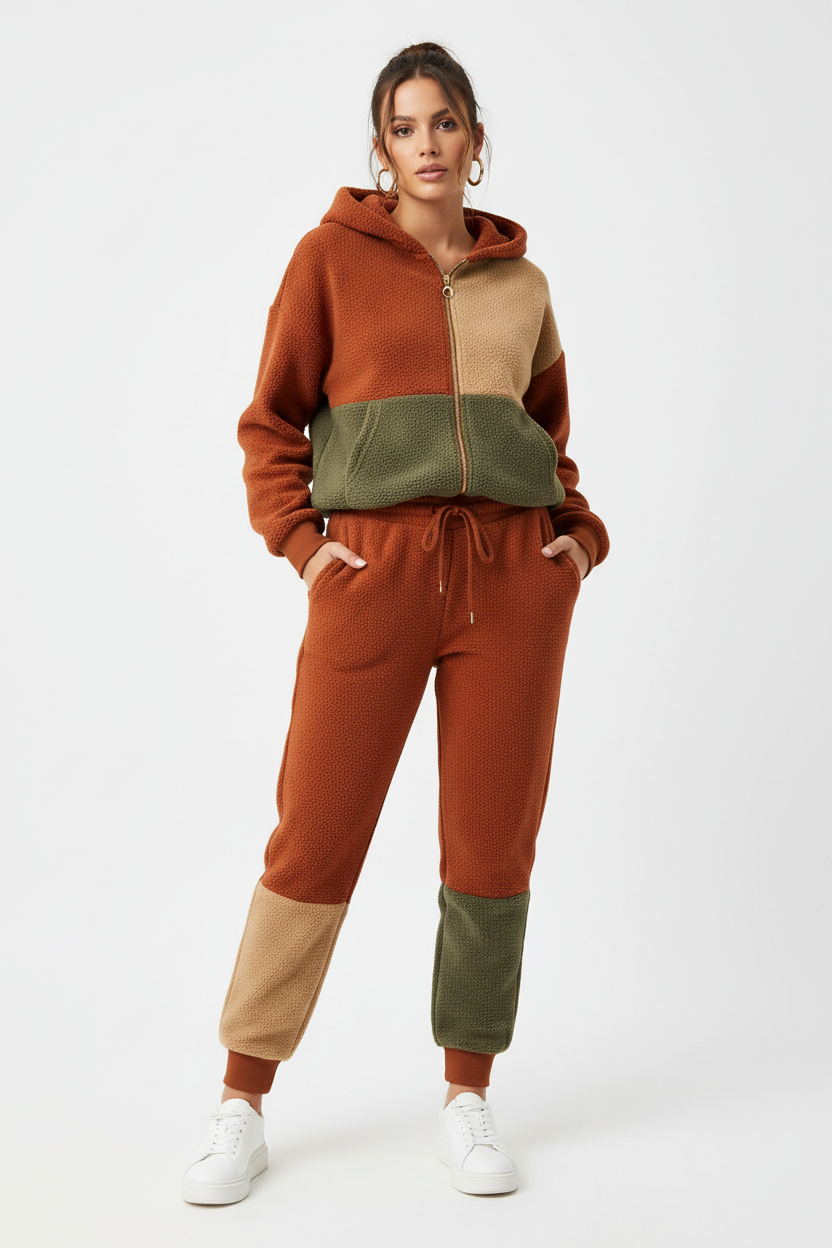 Women’s Casual Long Sleeve Top & Wide-Leg Pants 2-Piece Set