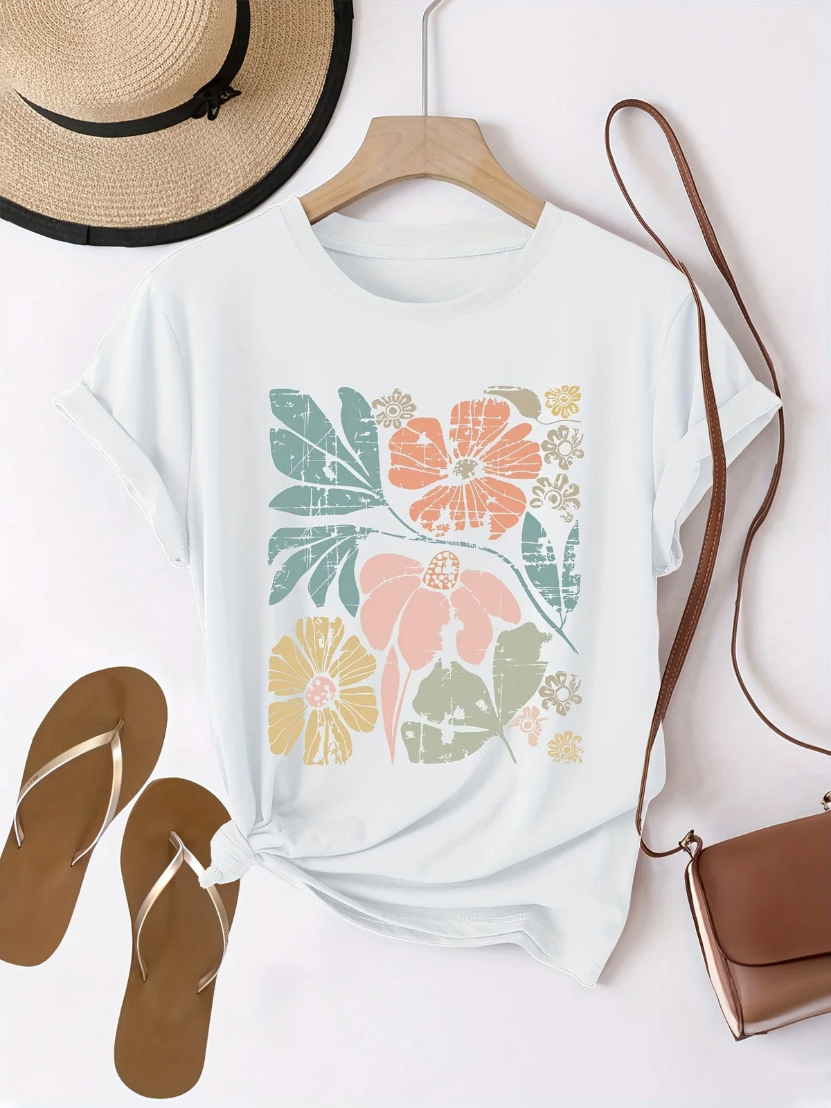 Women'S Floral Graphic Print T-Shirt