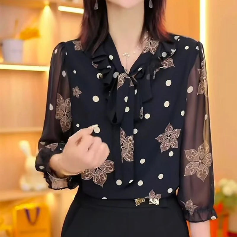 Floral Print Chiffon Shirt