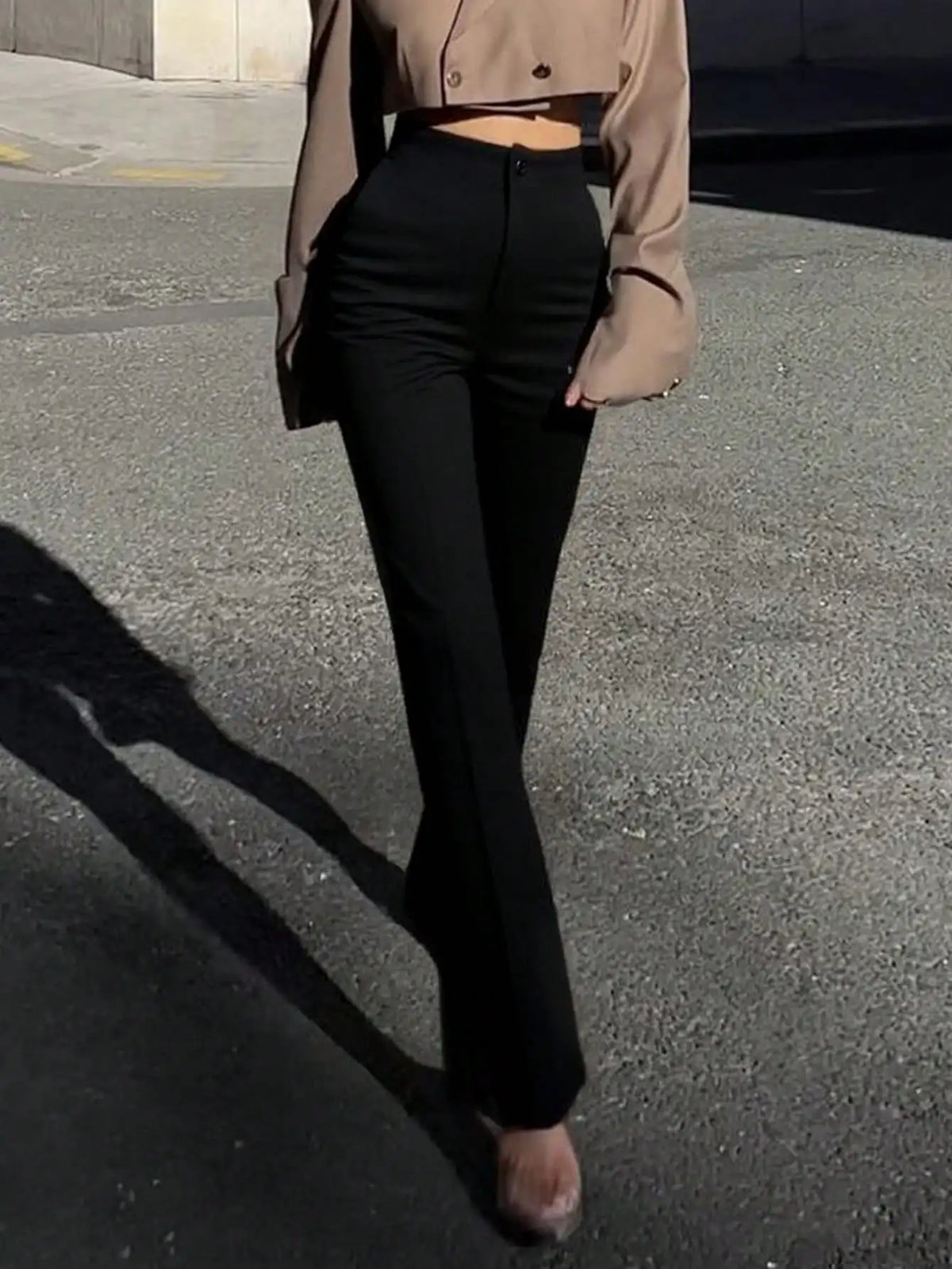 Ladies' solid color black