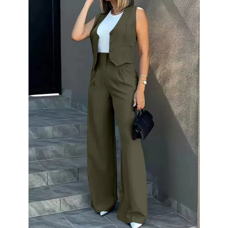 Women Two Pieces Sets Sleeveless