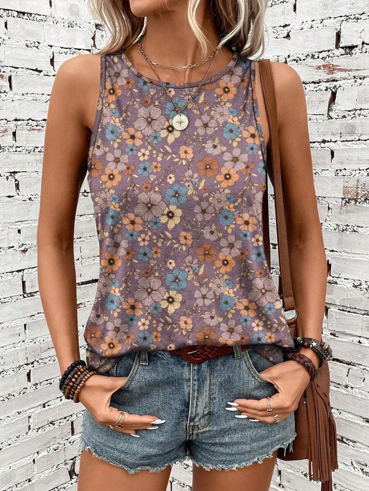 Women's floral print tank top,