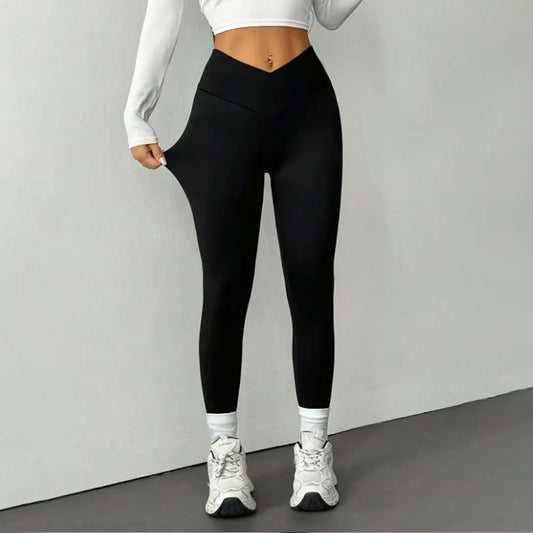 Stylish Cross Waist Yoga Pants