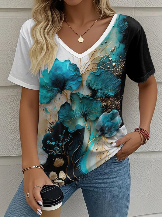 Women's T-Shirt Floral Pattern 3D