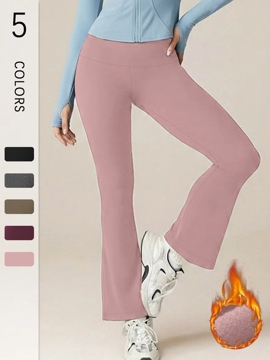 High Waisted Fleece lining Flare Leggings for Women - Super Soft Pants