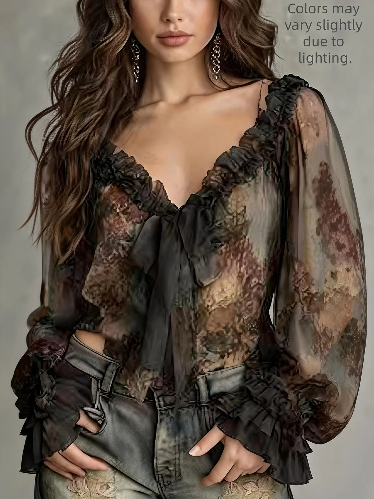 Women's Vintage Floral Print Shirt