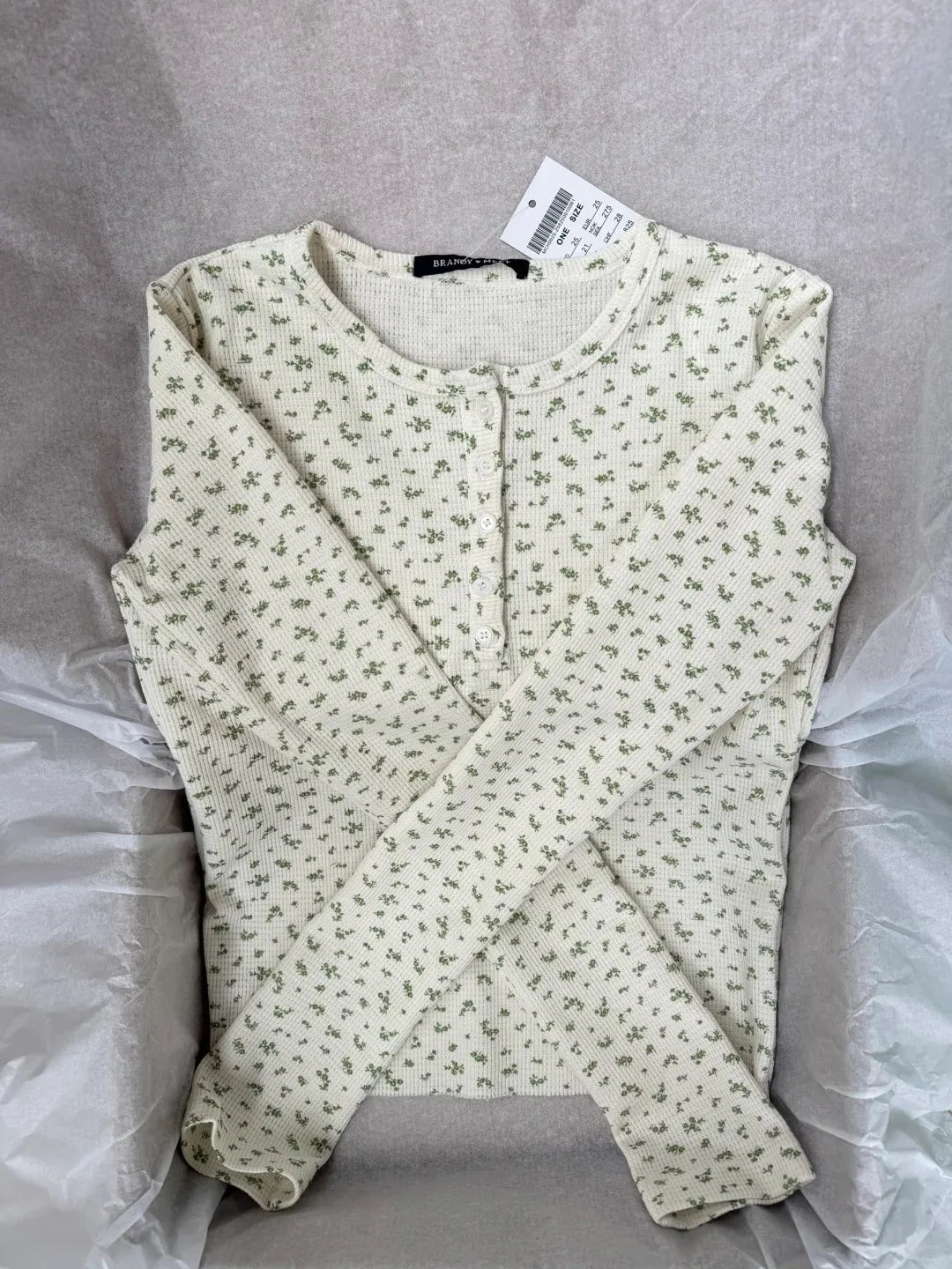 Floral Print Waffle T-Shirt