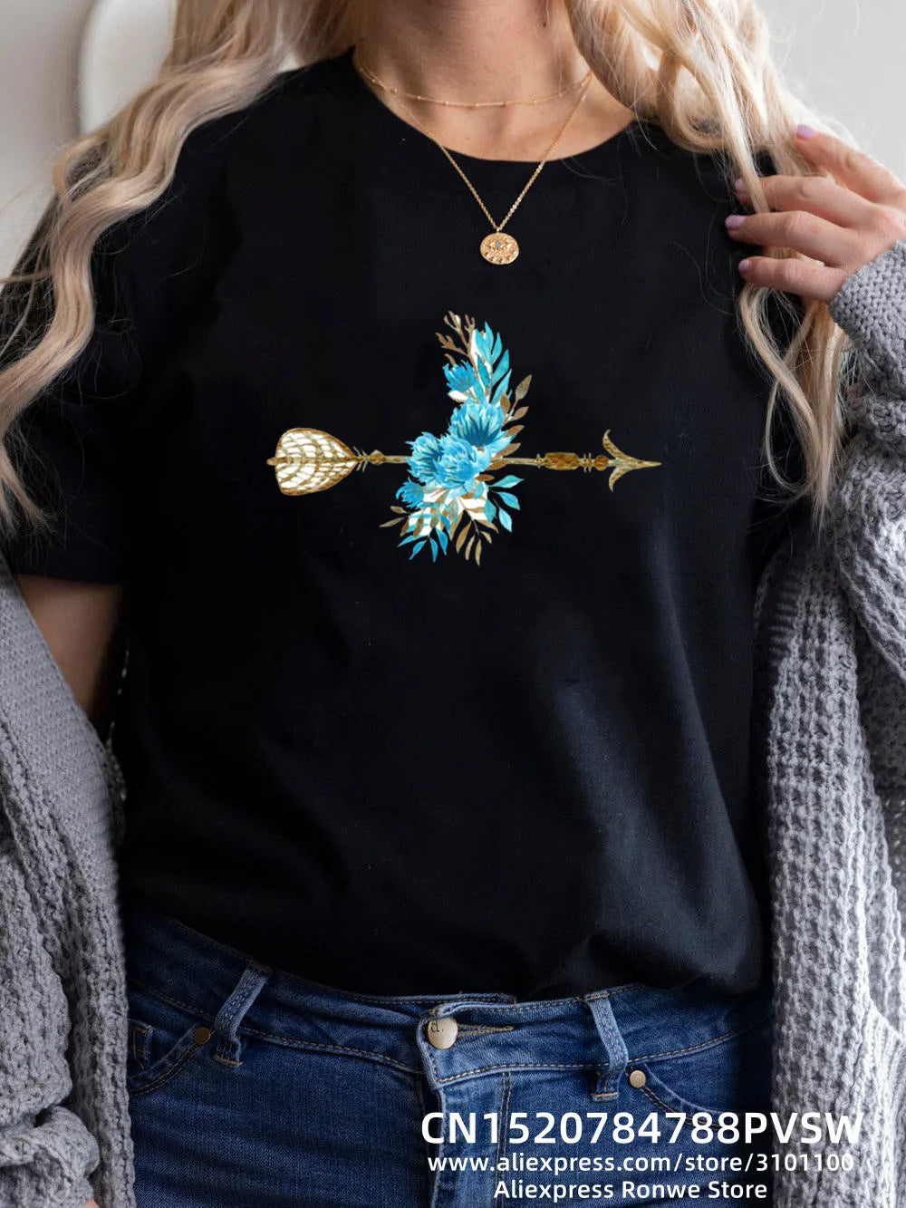 Flower Butterfly Women Print T-shirt