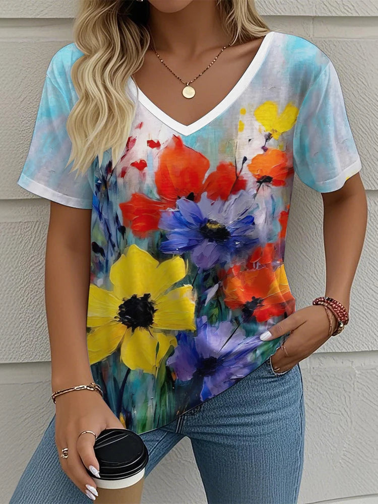 Women's T-Shirt Floral Pattern 3D