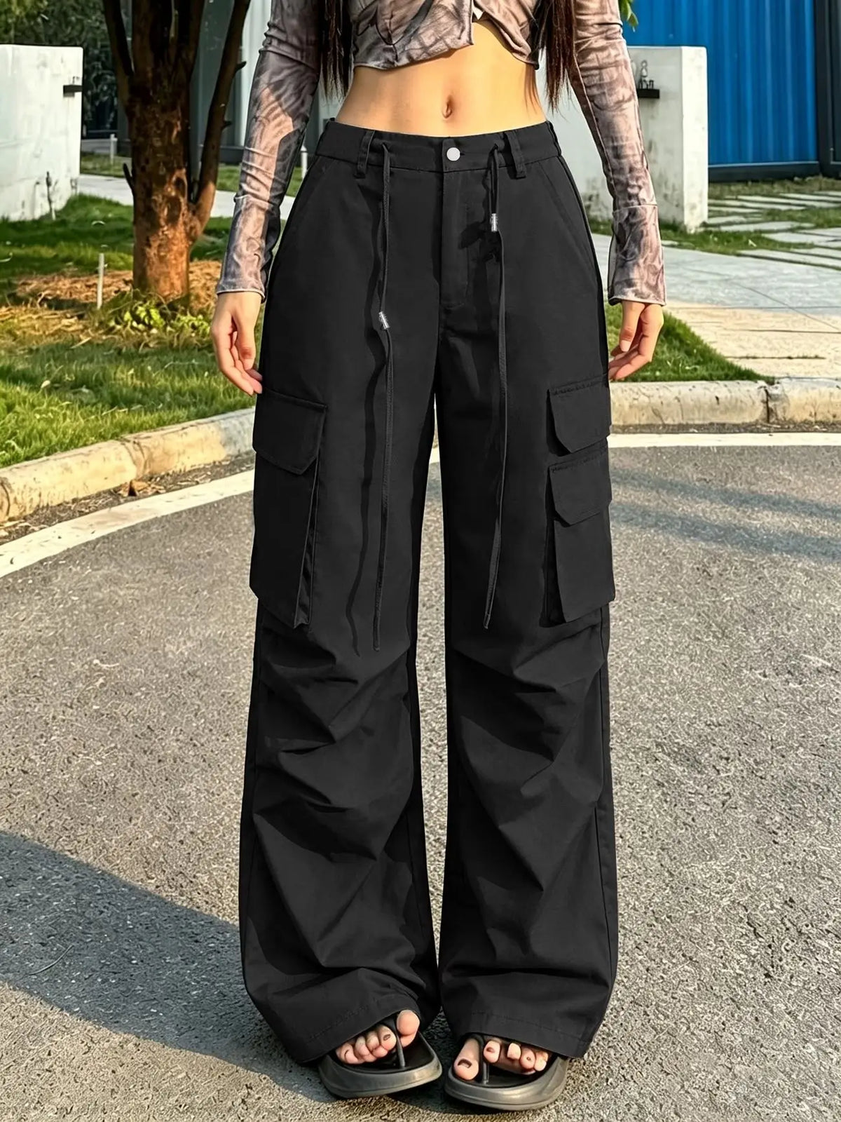 Women'S Palazzo Cargo Pants