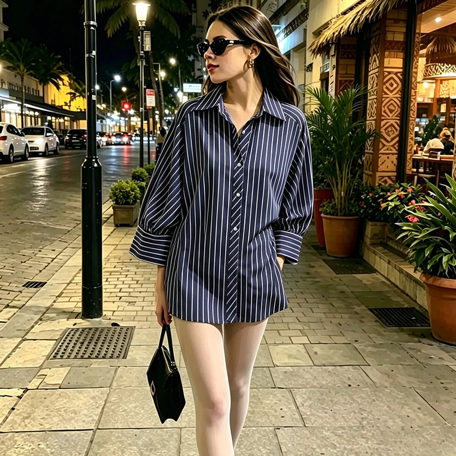 Women Striped Loose Shirt