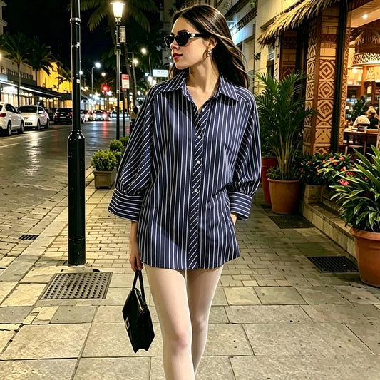 Women Striped Loose Shirt