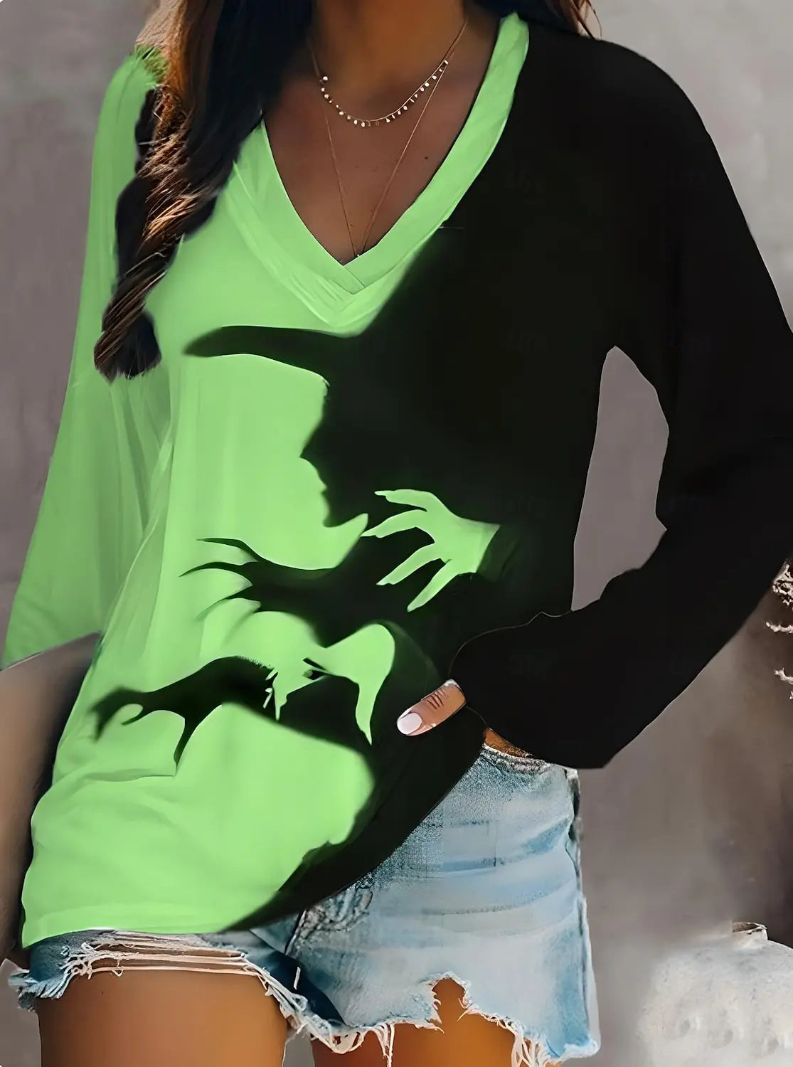 Halloween Bloody Print 3D Graphic Long Sleeve T-Shirt