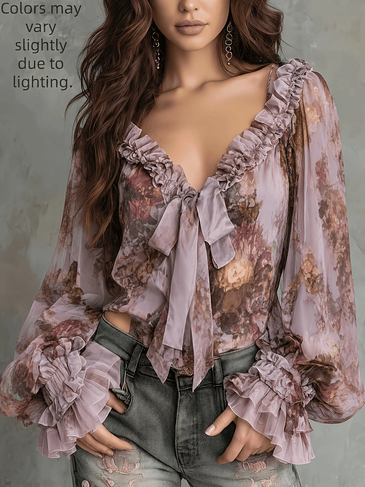 Women's Vintage Floral Print Shirt
