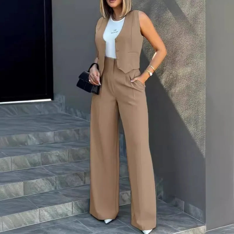 Women Two Pieces Sets Sleeveless