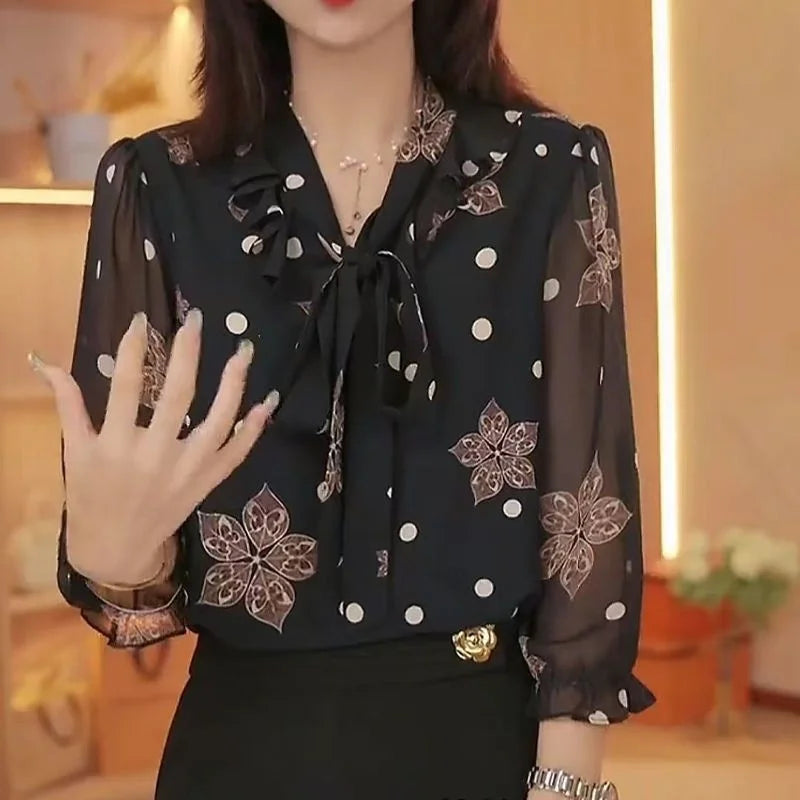 Floral Print Chiffon Shirt