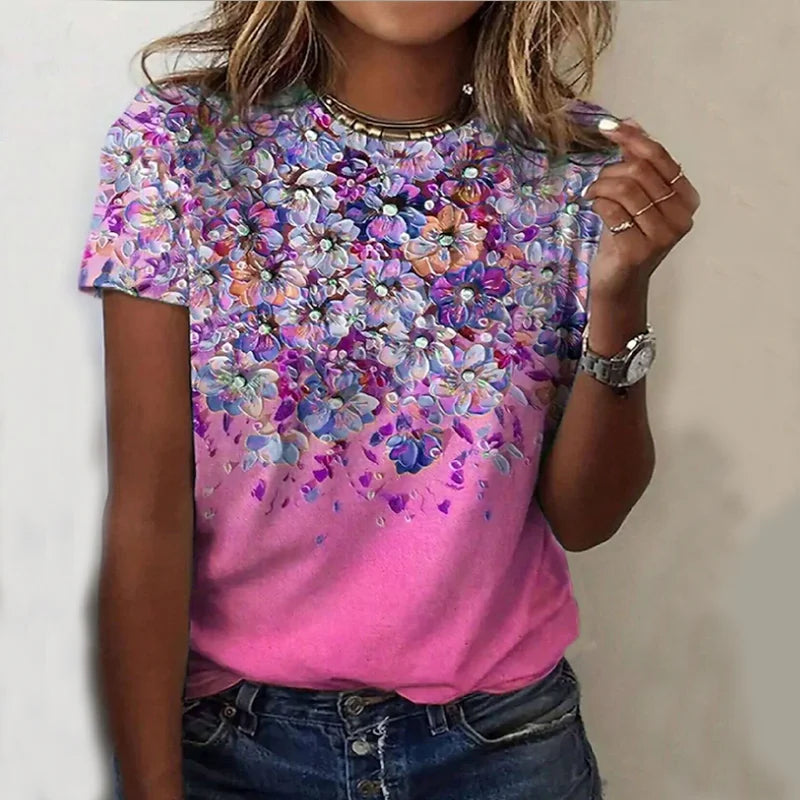 Women's Casual Floral Print T-Shirt