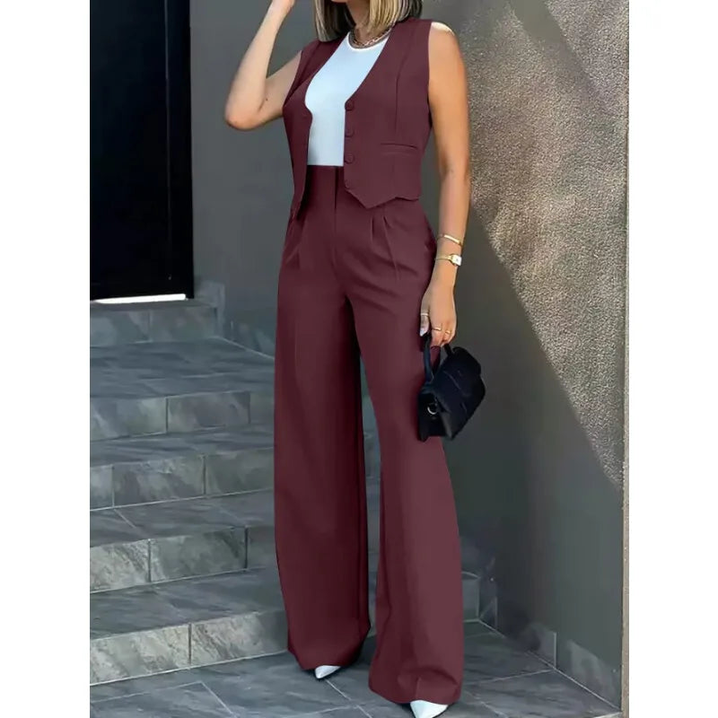 Women Two Pieces Sets Sleeveless