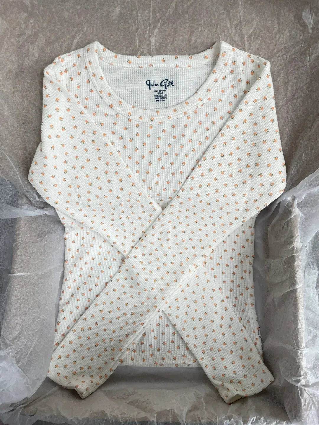 Floral Print Waffle T-Shirt