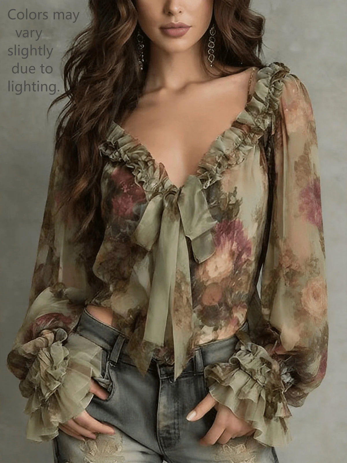 Women's Vintage Floral Print Shirt