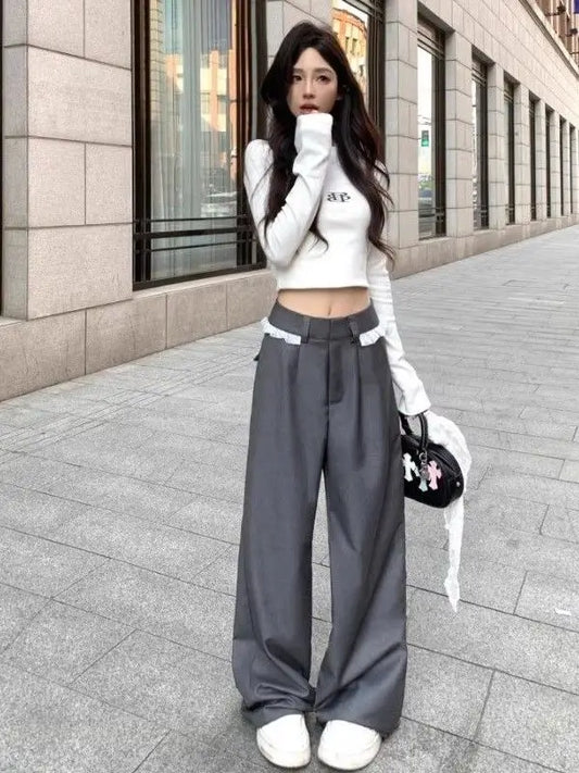 Elegant Retro High-End Casual Suit Pants