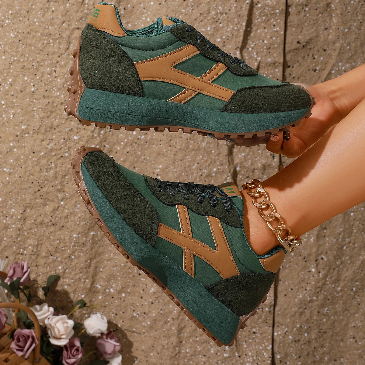 Women Sneakers  Casual Woman Lace Up Sport Shoes