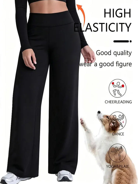 Soft Sports Straight Leg Pants Womens Mid Waist Yoga Trouser Fitness Workout Leggings Naked Feeling Pilates Running Sweatpants