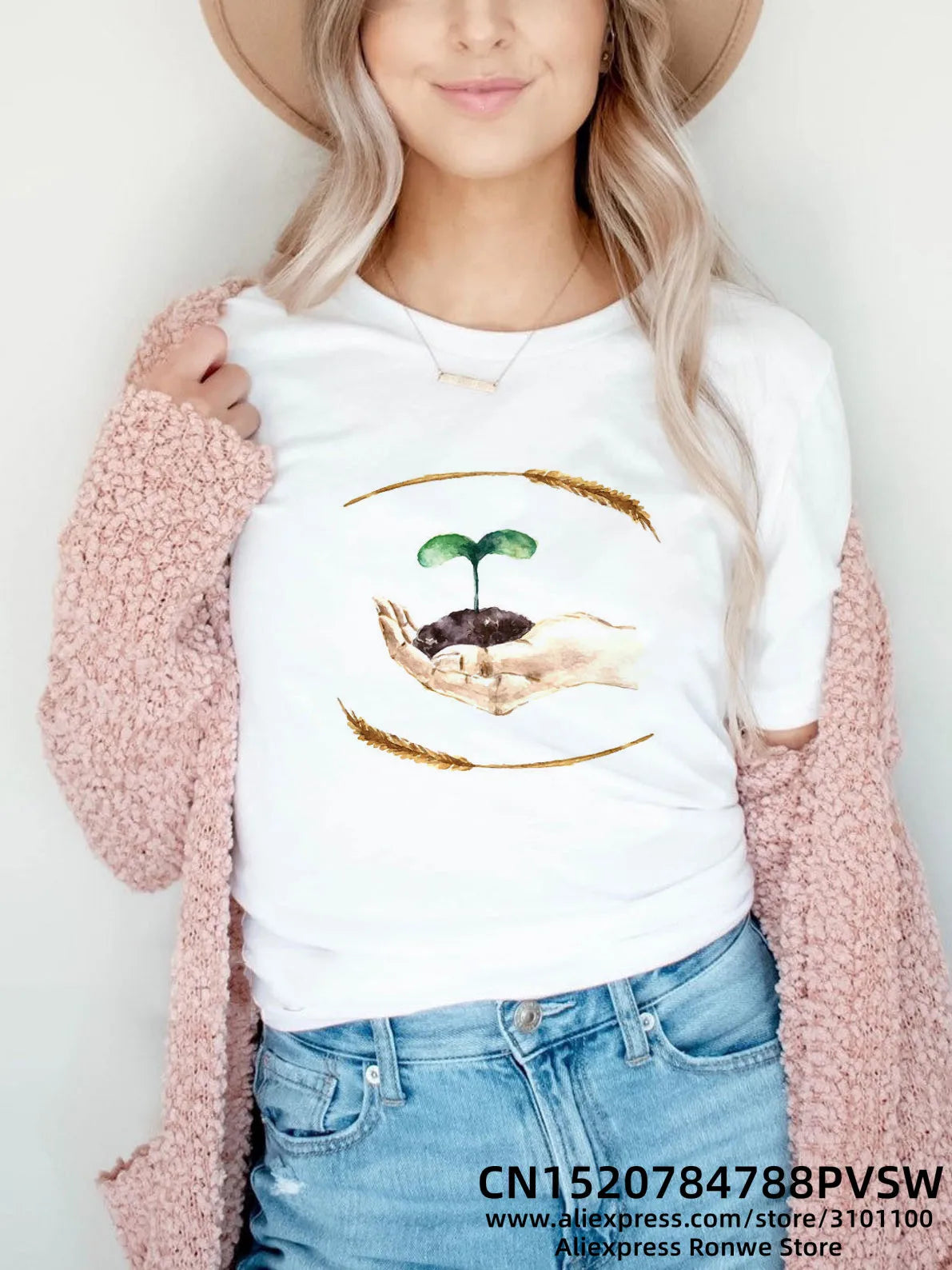 Flower Butterfly Women Print T-shirt