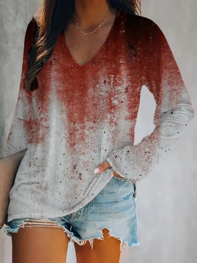Halloween Bloody Print 3D Graphic Long Sleeve T-Shirt