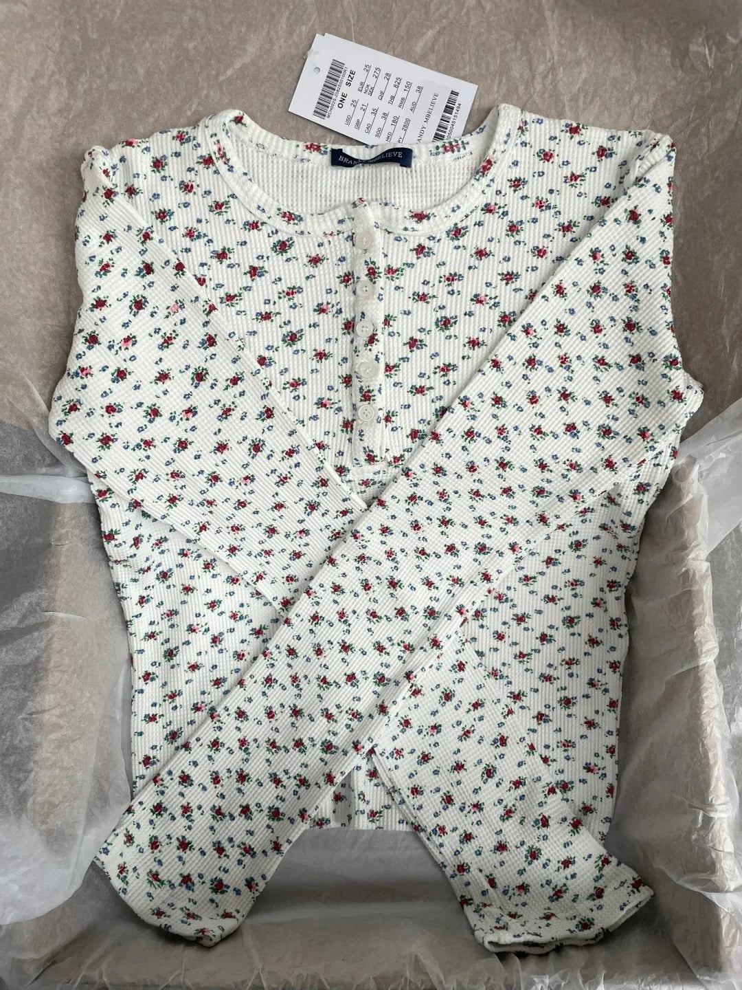 Floral Print Waffle T-Shirt