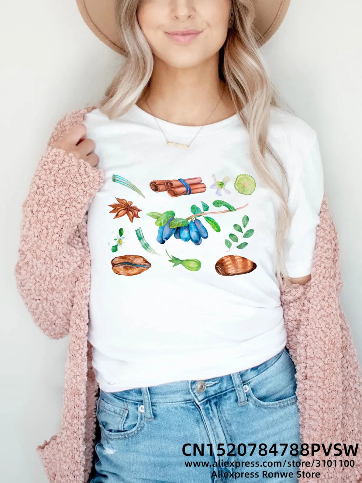 Flower Butterfly Women Print T-shirt