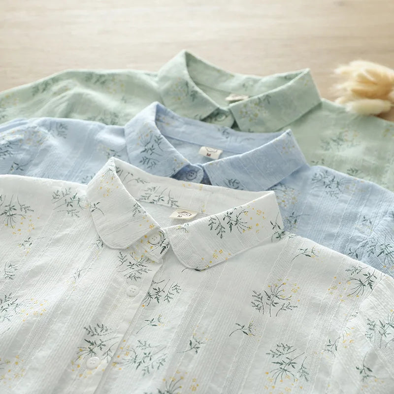 New Floral Printed Women's Long Sleeve Shirt
