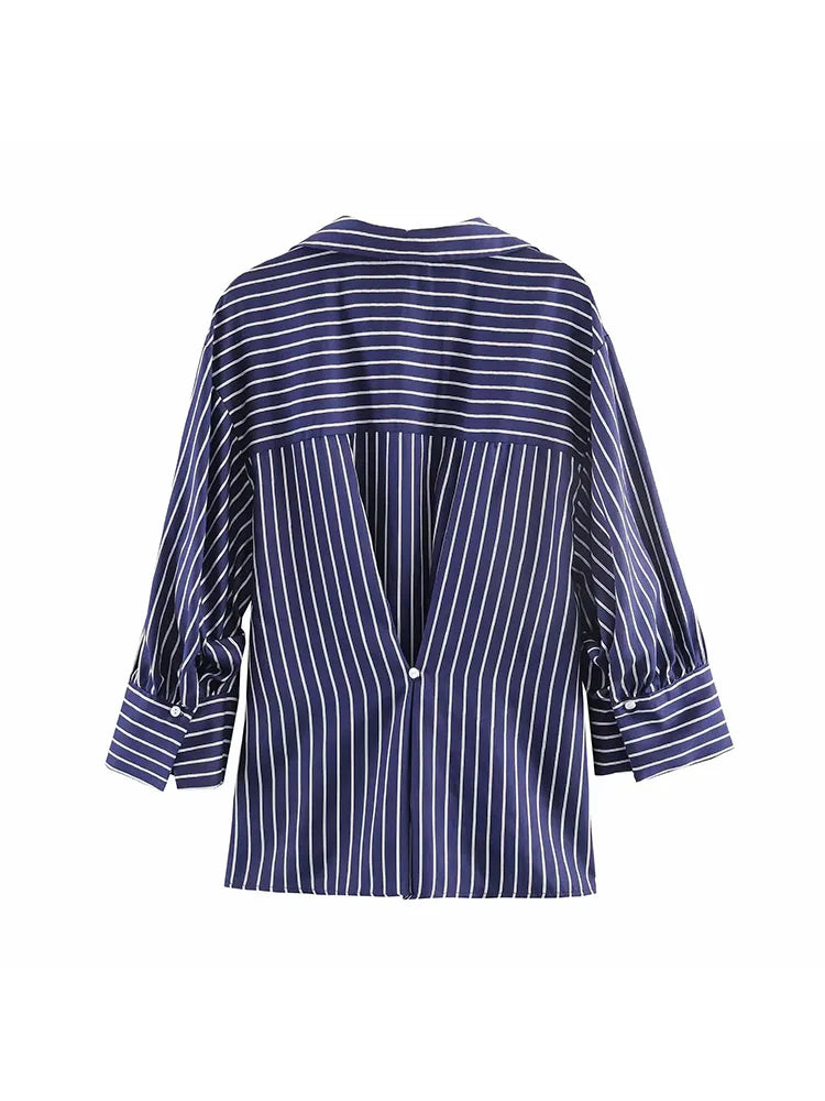 Women Striped Loose Shirt