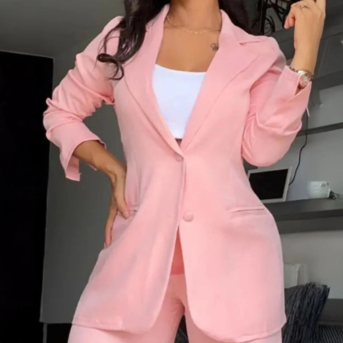 Sets for Women 2 Pieces Autumn Fashion Long Sleeve Blazer Sets