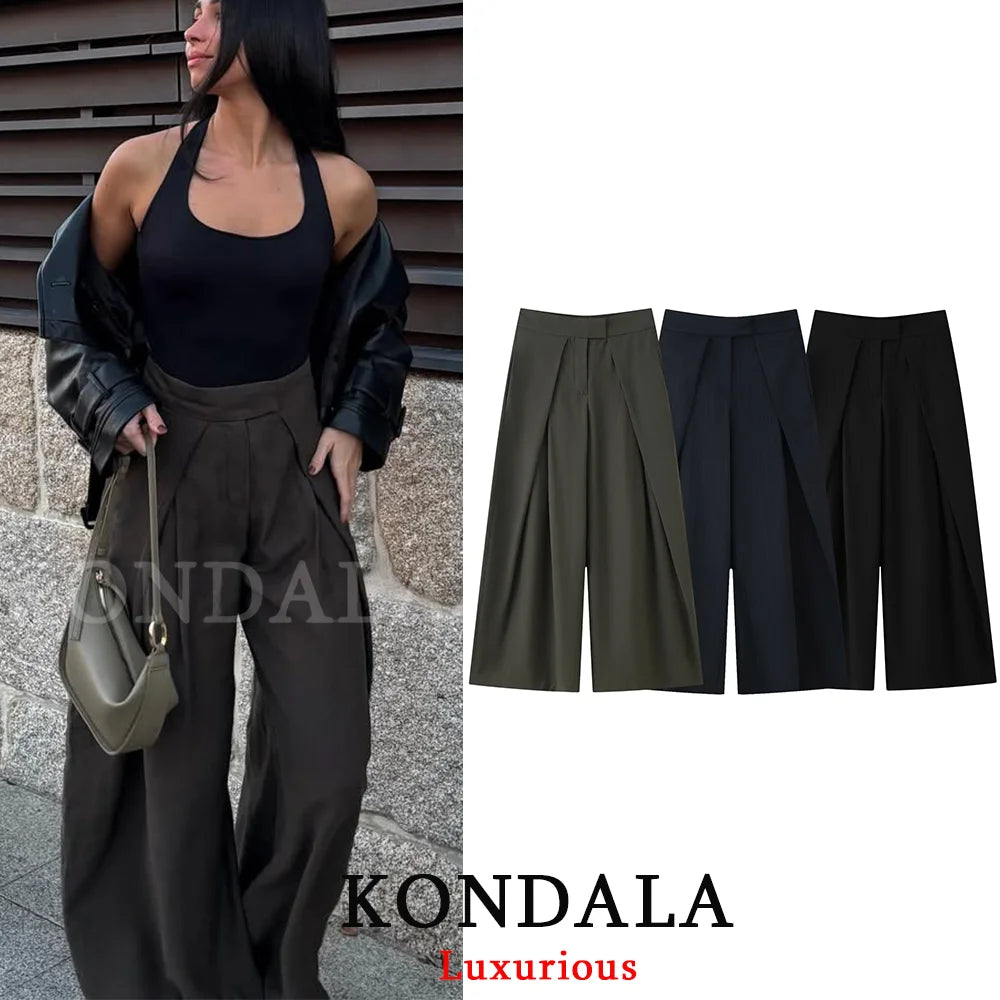 KONDALA Casual Chic Wide Leg Pants