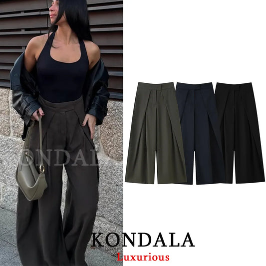 KONDALA Casual Chic Wide Leg Pants