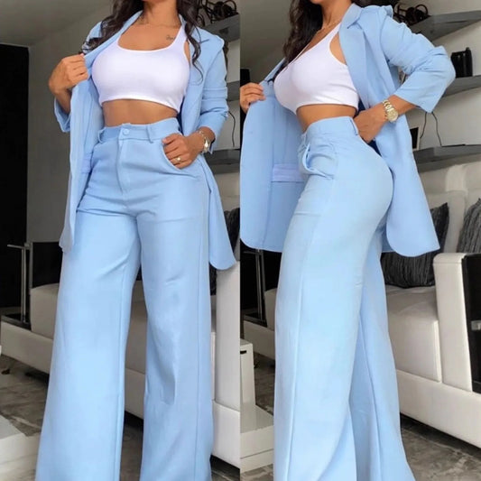 Sets for Women 2 Pieces Autumn Fashion Long Sleeve Blazer Sets
