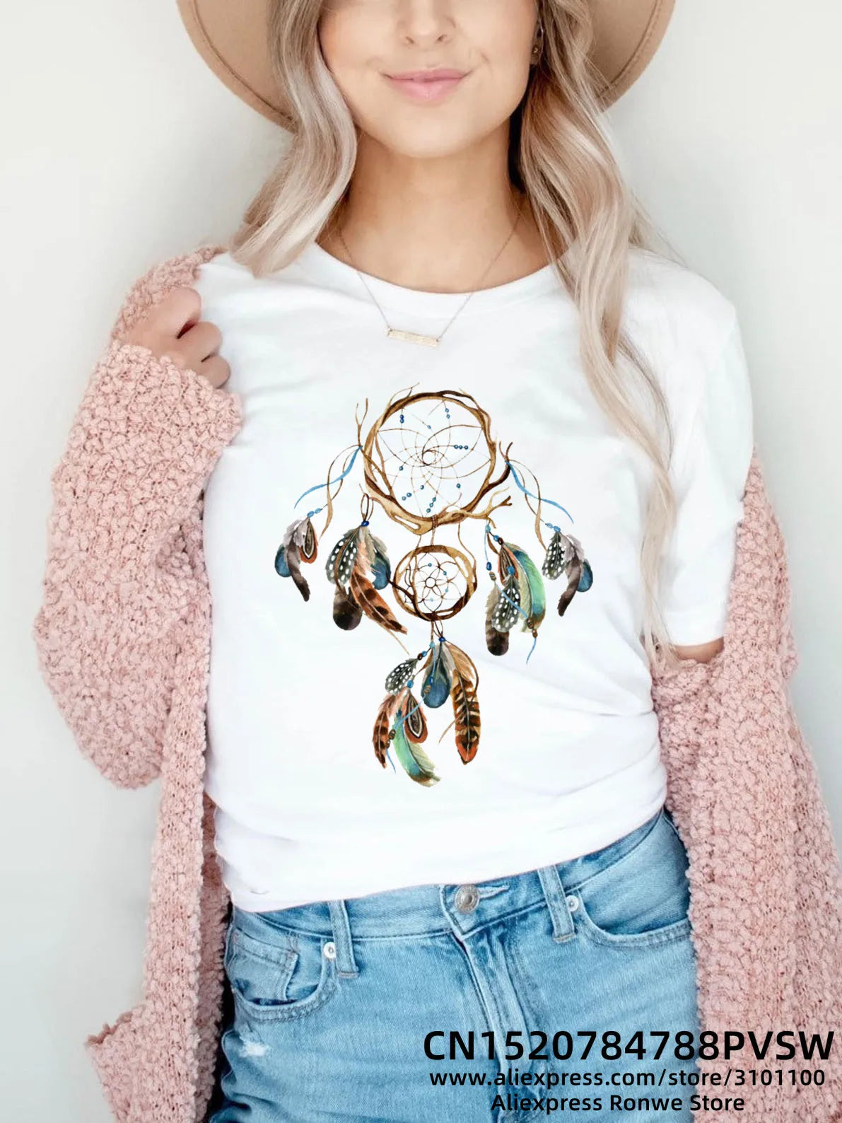 Flower Butterfly Women Print T-shirt