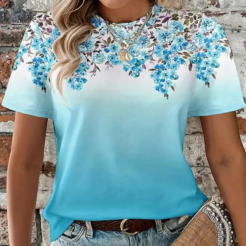 Women's Casual Floral Print T-Shirt