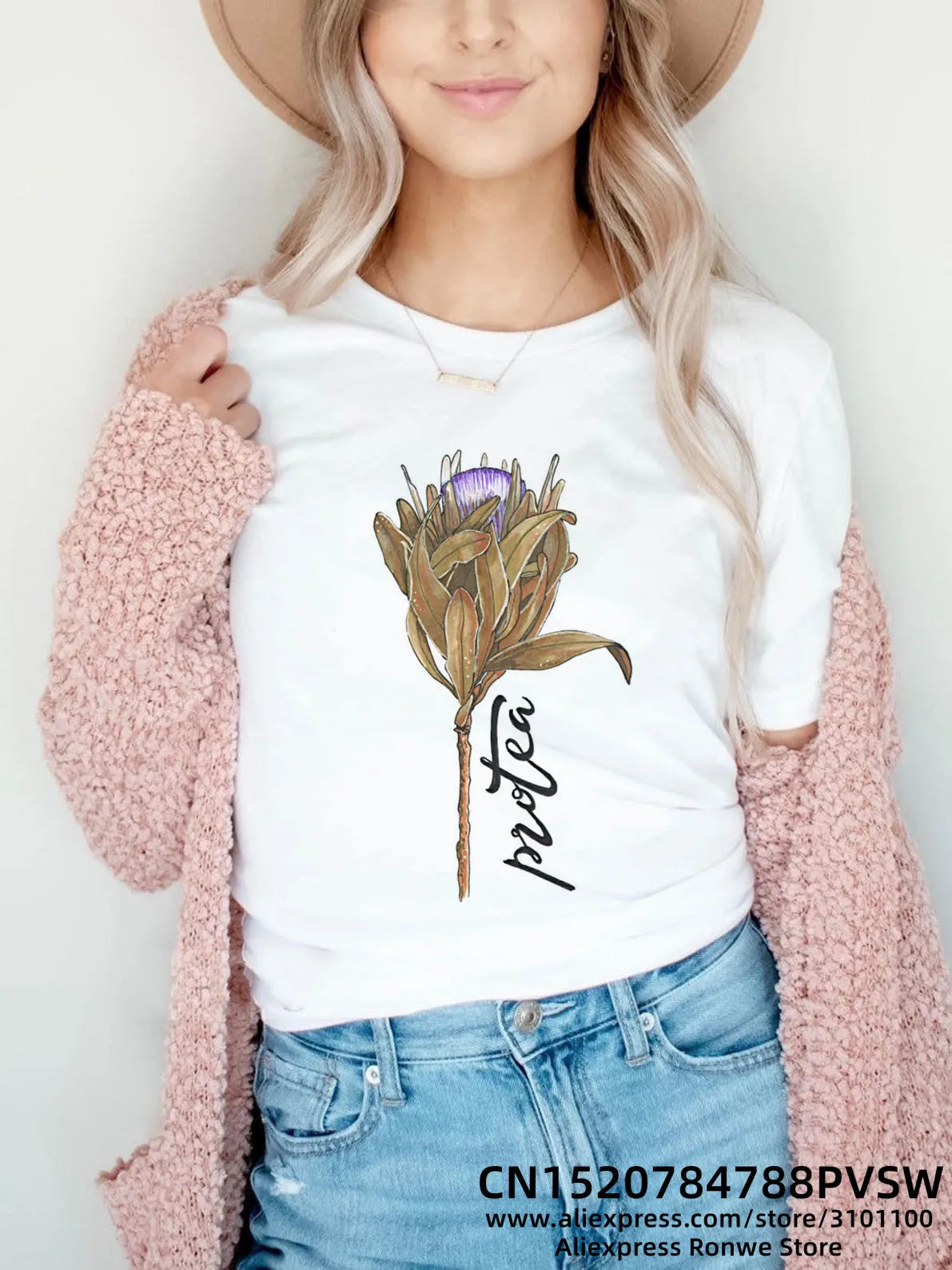 Flower Butterfly Women Print T-shirt