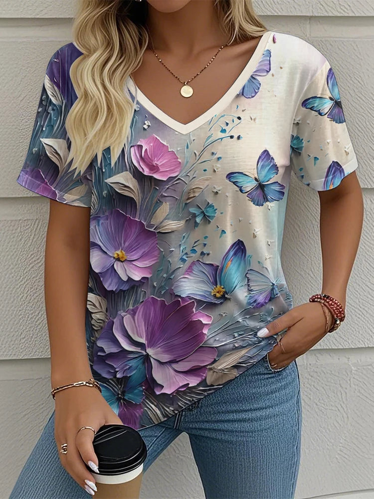 Women's T-Shirt Floral Pattern 3D