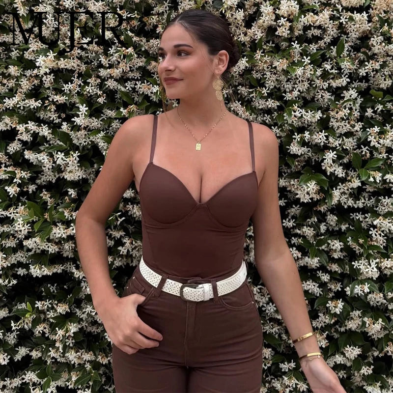 MUJER Sexy Corset Crop Top