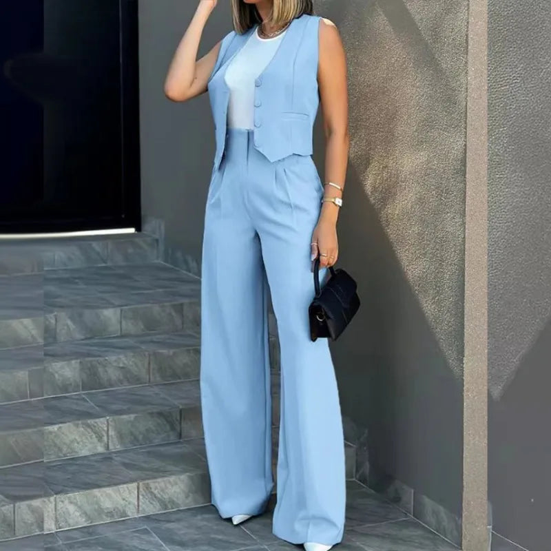 Women Two Pieces Sets Sleeveless