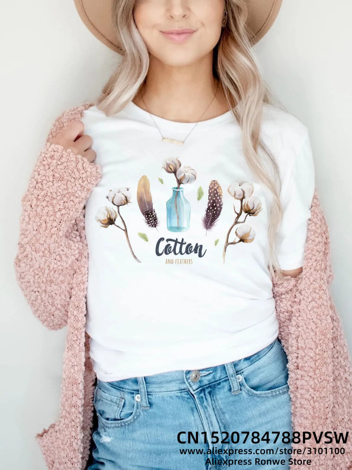 Flower Butterfly Women Print T-shirt