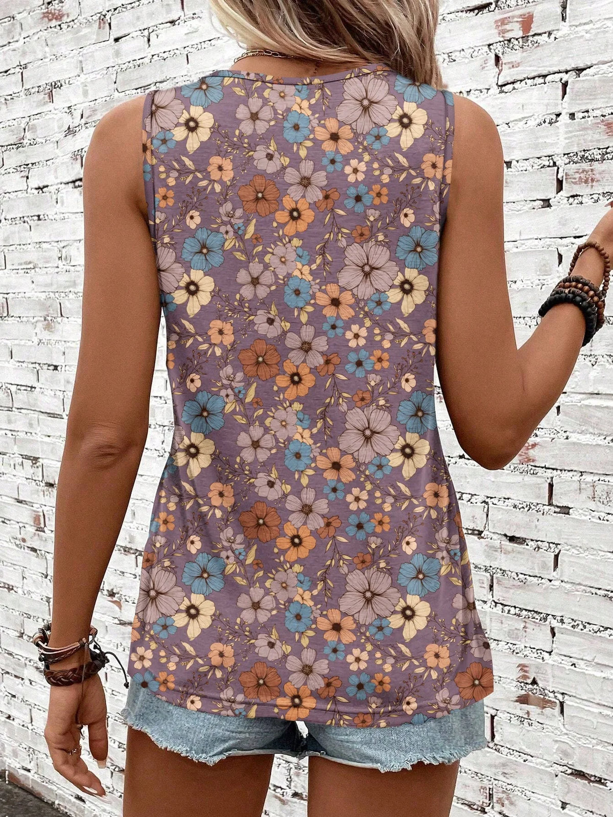 Women's floral print tank top,
