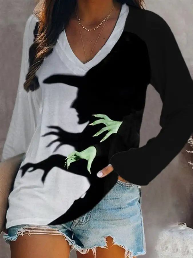 Halloween Bloody Print 3D Graphic Long Sleeve T-Shirt