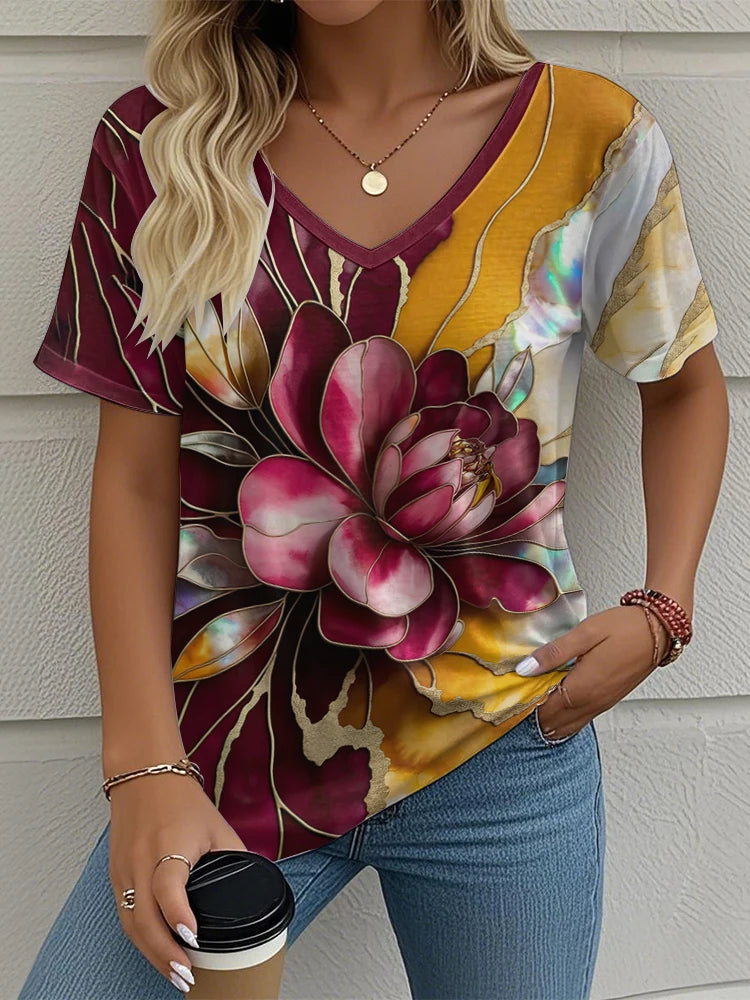 Women's T-Shirt Floral Pattern 3D