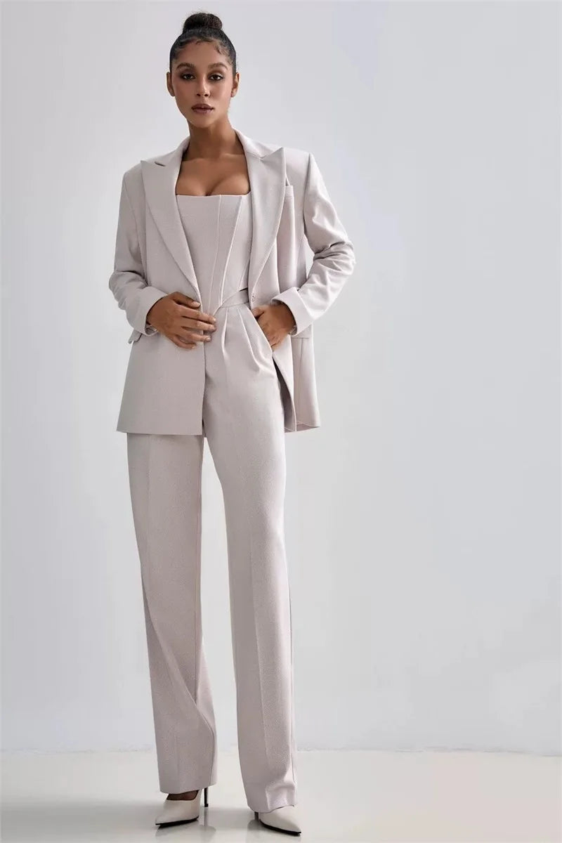 3 Pieces Herringbone  Outfit